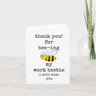 Work Bestie Leaving, Coworker, Cute Bee Card