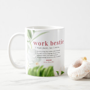 Work Bestie Monogram Coworker Coffee Mug