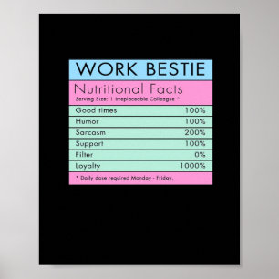Work Bestie Nutritional Facts Poster