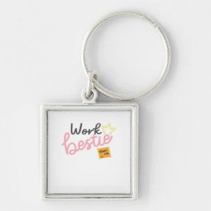 Work Bestie - Pink Classic Key Ring