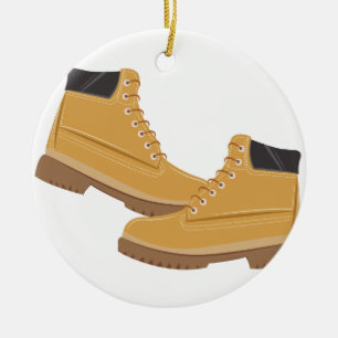 Work Boots Ceramic Tree Decoration