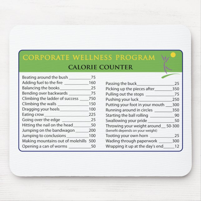 Work Calories Mouse Mat (Front)