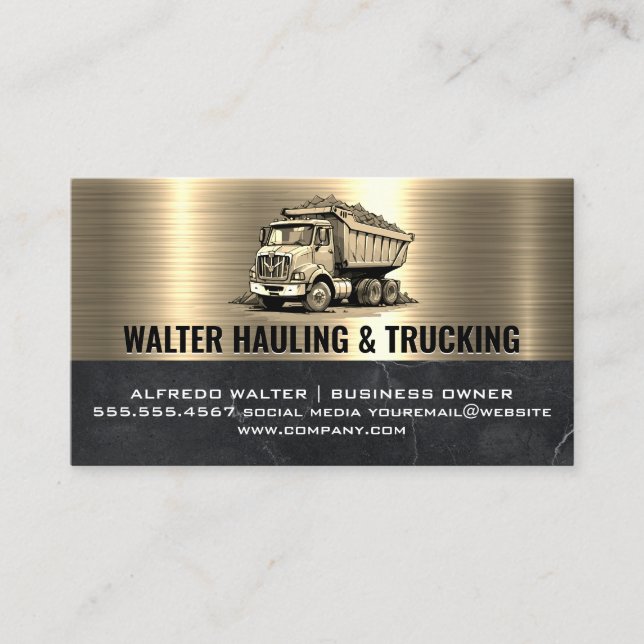 Work Dump Truck | Construction Business Card (Front)