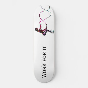 Work For It - Battle Ropes Fitness Black and White Skateboard