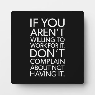Work For It - Gym, Hustle, Success, Motivational Plaque