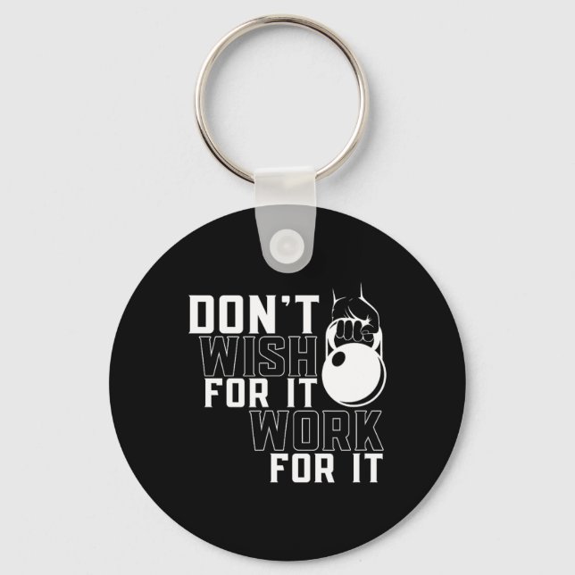 Work For It Weightlifting Workout Gym Fitness Trai Key Ring (Front)