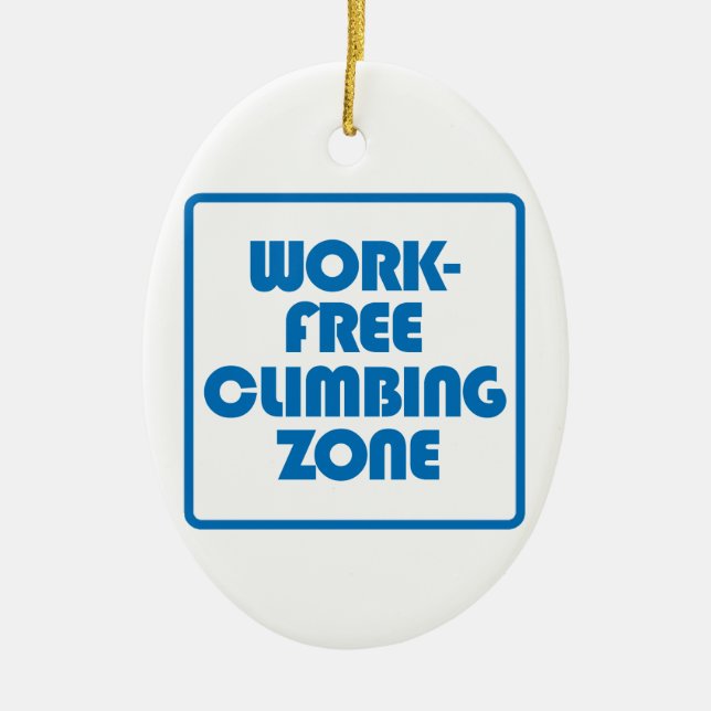 Work Free Climbing Zone Ceramic Tree Decoration (Front)