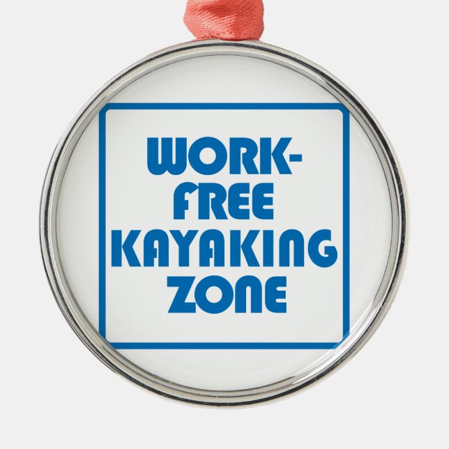 Work Free Kayaking Zone Metal Tree Decoration (Front)