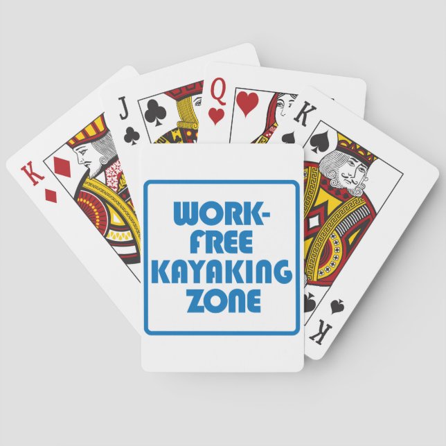Work Free Kayaking Zone Playing Cards (Back)