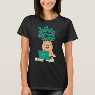 work freelancer dog coffee mouse cute smile bone d T-Shirt