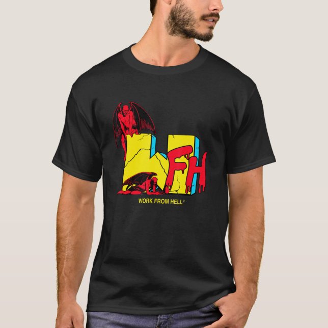 Work From Hell Demons Flower Grunge Goth Emo Work  T-Shirt (Front)
