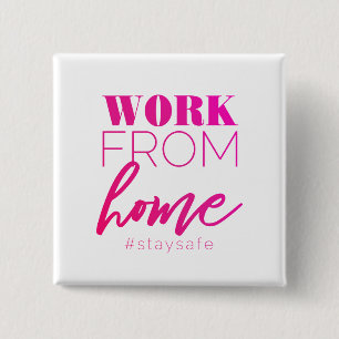 Work from Home 15 Cm Square Badge