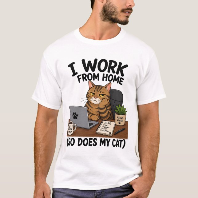Work From Home Cat Tee (Front)