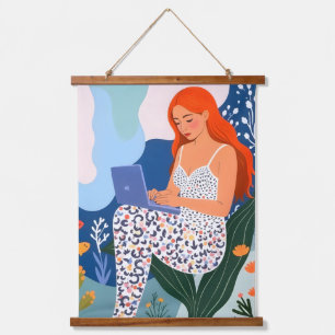 Work From Home Hanging Tapestry