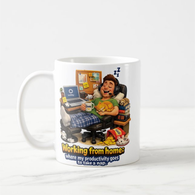 Work From Home Humour Coffee Mug (Left)