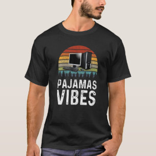 Work From Home Pyjamas Vibes Virtual Remote Employ T-Shirt