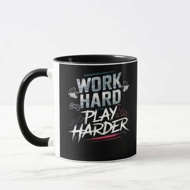 Work Hard And Play Hard Classic Mug (Left)