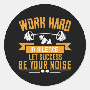 Work hard classic round sticker