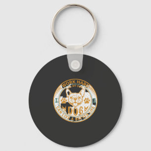 Work Hard Dog Live Better Life French Bulldog Paws Key Ring