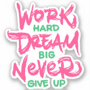 Work Hard Dream Big Never Give Up
