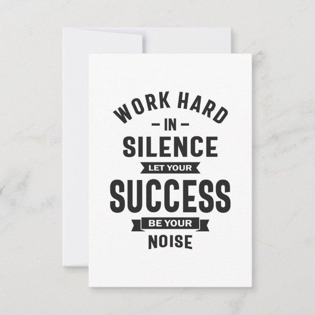 Work Hard In Silence - Let Success Make The Noise RSVP Card (Front)