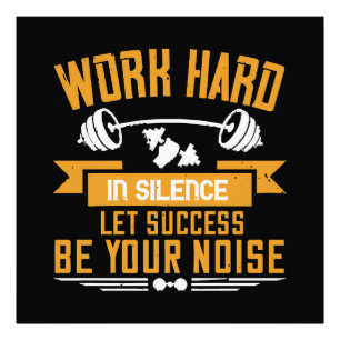 Work hard photo print