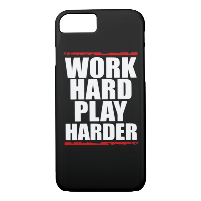 Work Hard Play Hard Essential Funny Case-Mate iPhone Case (Back)