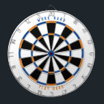 "WORK HARD PLAY HARD" Game Room Black/Blue/Orange  Dartboard<br><div class="desc">Need help customising this with different colours? Email me at customise@customandcrafted.com Do you work hard and want to play hard? Playing a game of darts is a fun breaktime activity when you need to get up and move a little. This is also great for large office buildings for corporate offices...</div>