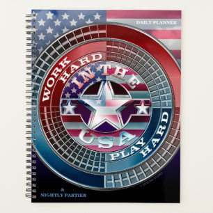 Work Hard, Play Hard In The USA Planner