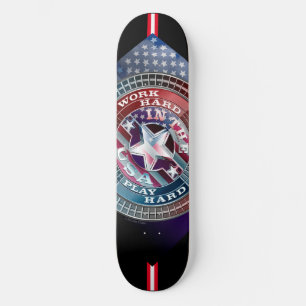 Work Hard Play Hard in The USA Skateboard