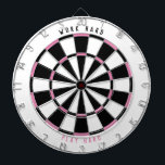 "WORK HARD PLAY HARD" Office Game Room Black/Pink  Dartboard<br><div class="desc">Want to attract your employees to go into the office? Let them work hard and play hard at the office! Improve your office game room with this dartboard featuring your company's brand colours and the text "WORK HARD" on the top and "PLAY HARD" on the bottom. Encourage your employees to...</div>