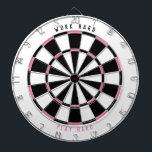 "WORK HARD PLAY HARD" Office Game Room Black/Pink  Dartboard<br><div class="desc">Want to attract your employees to go into the office? Let them work hard and play hard at the office! Improve your office game room with this dartboard featuring your company's brand colours and the text "WORK HARD" on the top and "PLAY HARD" on the bottom. Encourage your employees to...</div>