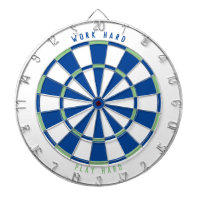 "WORK HARD PLAY HARD" Office Game Room Blue/Green