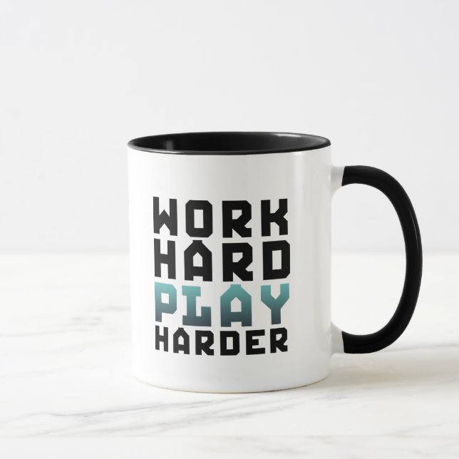 Work Hard Play Harder Gamers Geek Mug (Right)