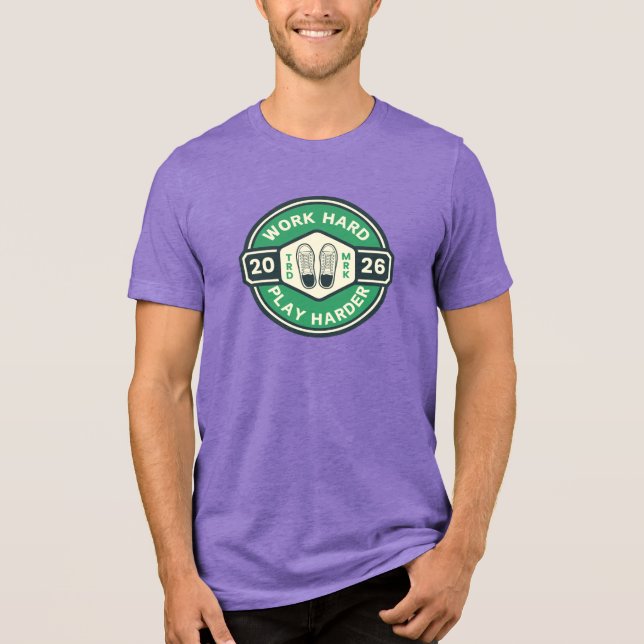 Work hard, play harder image logo  Tri-Blend shirt (Front)
