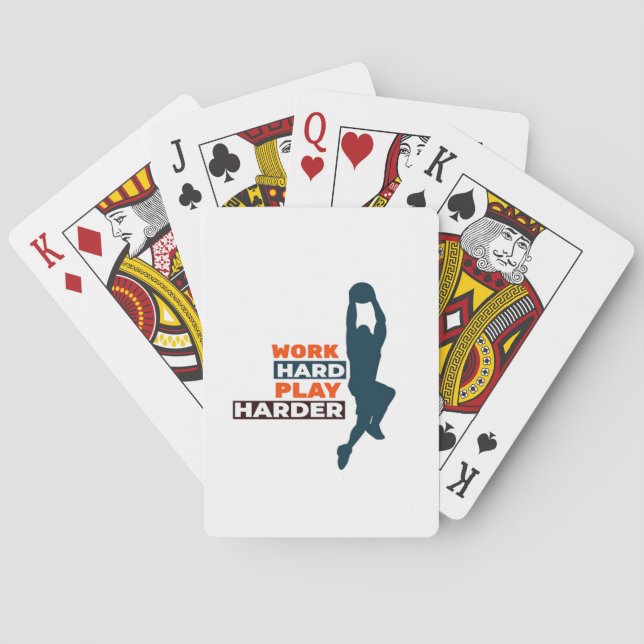 Work Hard Play So Hard Basketball Player Classic Playing Cards (Back)