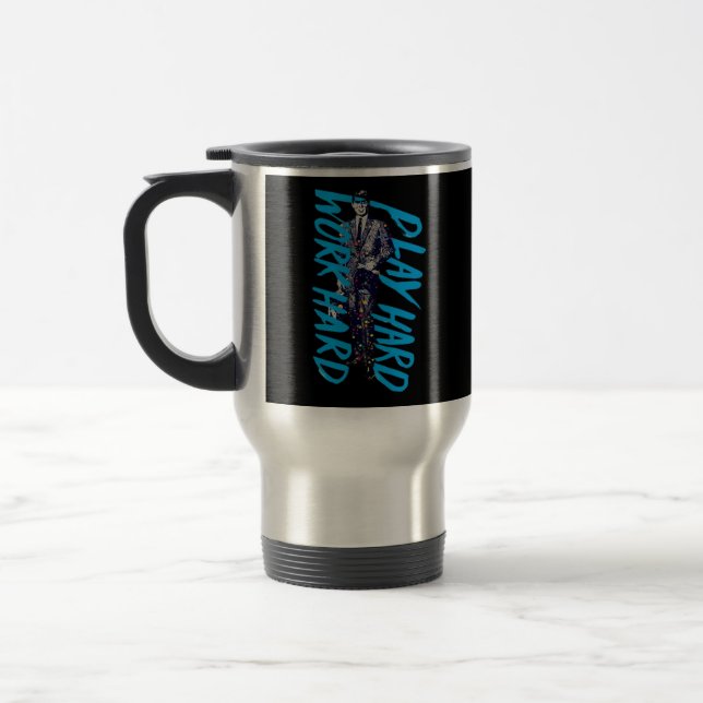 Work Hard Play so Hard Classic Meme Travel Mug (Left)