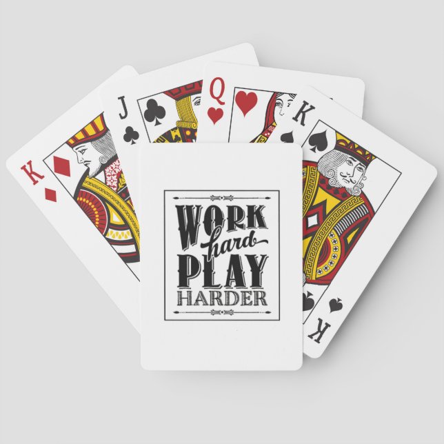 Work Hard Play So  Hard Essential Playing Cards (Back)