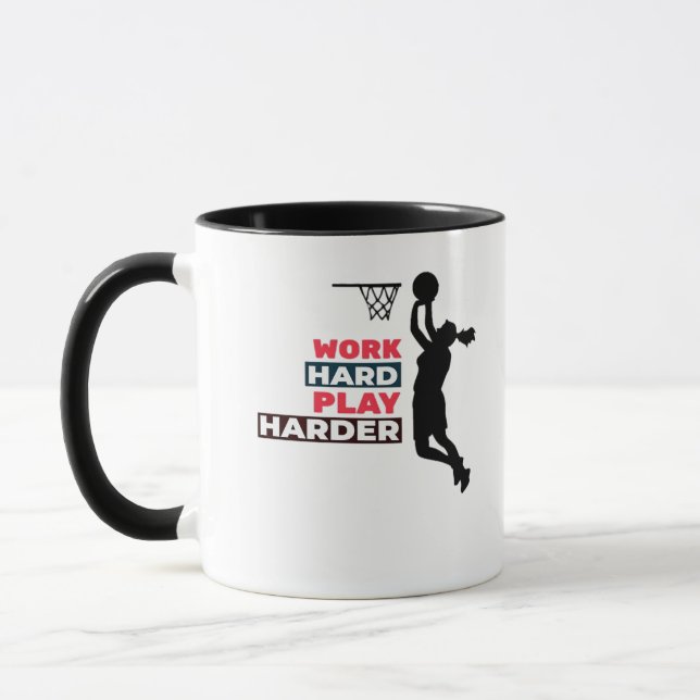 Work Hard Play So Hard Female Basketball Player Cl Mug (Left)