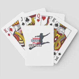Work Hard Play So Hard Female Soccer Player Classi Playing Cards