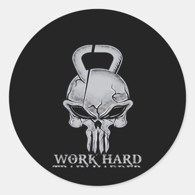Work Hard Play So Hard For Fitness Freaks Classic Round Sticker (Front)