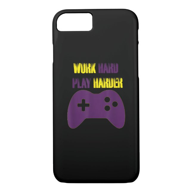 Work Hard Play So Hard Gaming Gamer Video Games Case-Mate iPhone Case (Back)