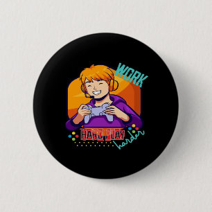 Work Hard Play So Hard Motivational Quote 6 Cm Round Badge