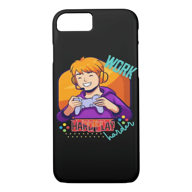 Work Hard Play So Hard Motivational Quote Case-Mate iPhone Case (Back)