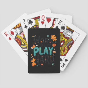 Work Hard Play So Hard Motivational Quote Fun Desi Playing Cards
