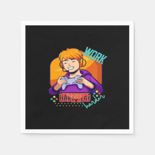 Work Hard Play So Hard Motivational Quote Napkin