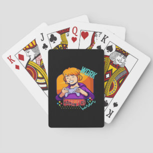 Work Hard Play So Hard Motivational Quote Playing Cards