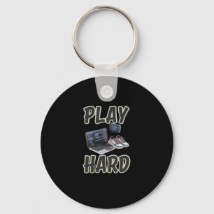 Work Hard Play So Hard Motivational Tech And Sport Key Ring
