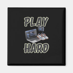 Work Hard Play So Hard Motivational Tech And Sport Magnet