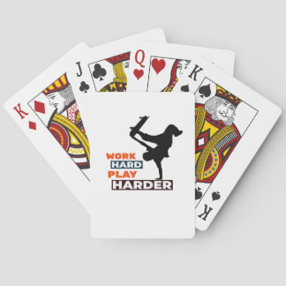 Work Hard Play So Hard Skateboarder Classic Playing Cards